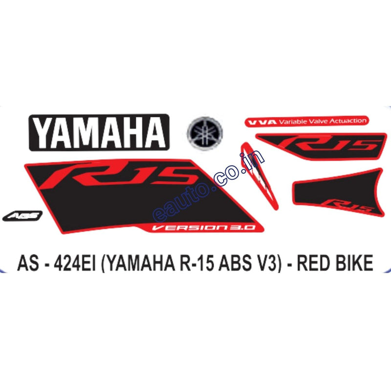 Graphics Sticker Set for Yamaha R15 V3 | ABS | Red Vehicle