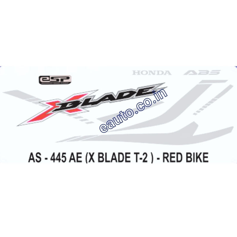 Graphics Sticker Set for Honda X Blade | Type 2 ABS | Red Vehicle