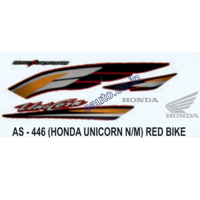 Graphics Sticker Set for Honda Unicorn | New Model | Red Vehicle