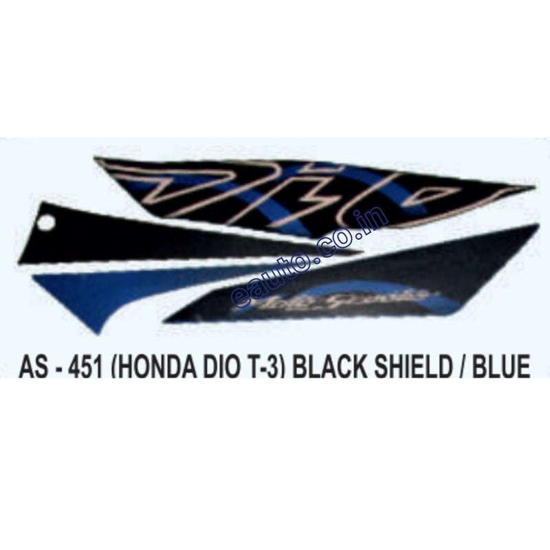 Graphics Sticker Set for Honda Dio | Type 3 | Black & Blue Sticker