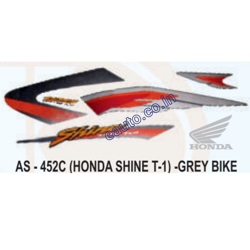 Graphics Sticker Set for Honda Shine | Type 1 | Grey Vehicle