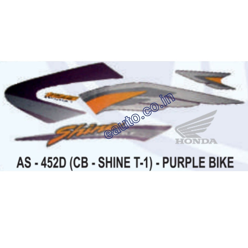 Graphics Sticker Set for Honda CB Shine | Type 1 | Purple Vehicle