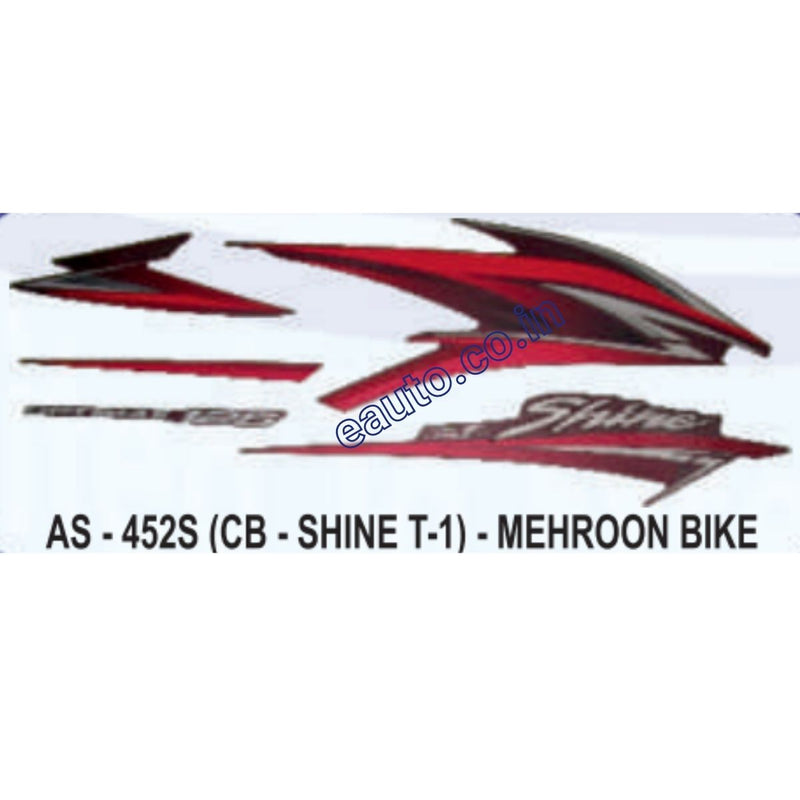 Graphics Sticker Set for Honda CB Shine | Type 1 | Mehroon Vehicle