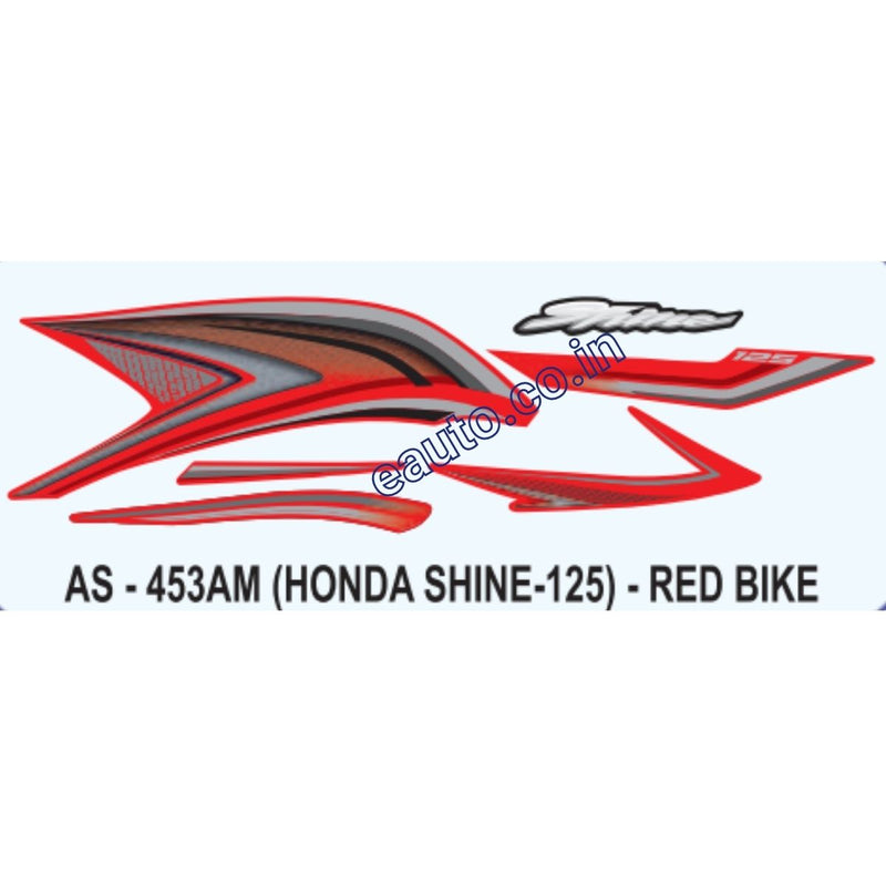 Graphics Sticker Set for Honda Shine 125 | Red Vehicle