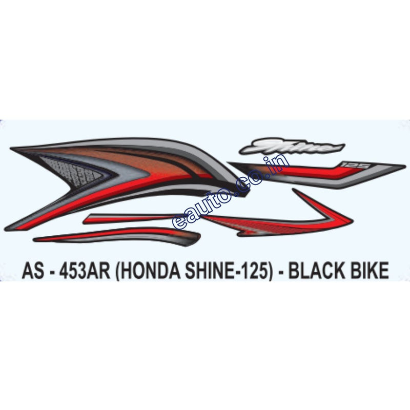Graphics Sticker Set for Honda Shine 125 | Black Vehicle