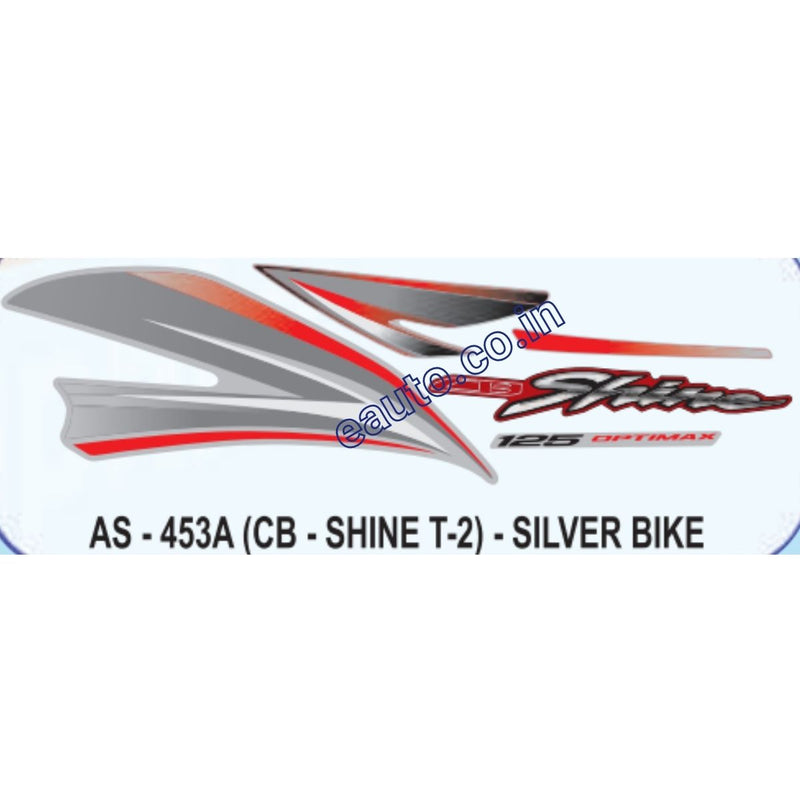 Graphics Sticker Set for Honda CB Shine | Type 2 | Silver Vehicle