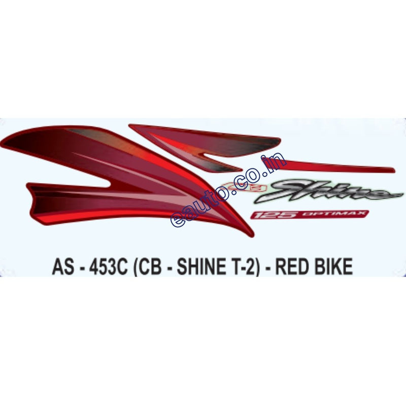 Graphics Sticker Set for Honda CB Shine | Type 2 | Red Vehicle
