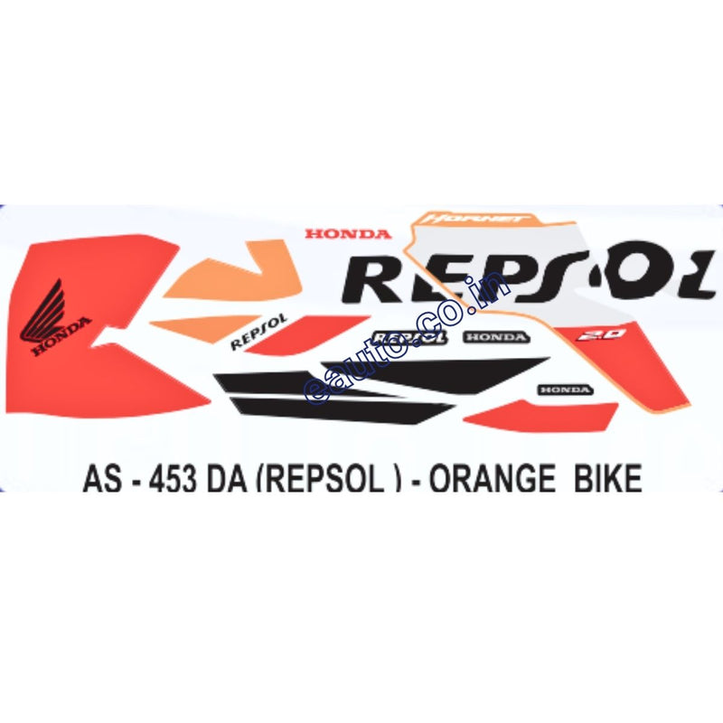Graphics Sticker Set for Honda Hornet 2.0 | Repsol | Orange Vehicle