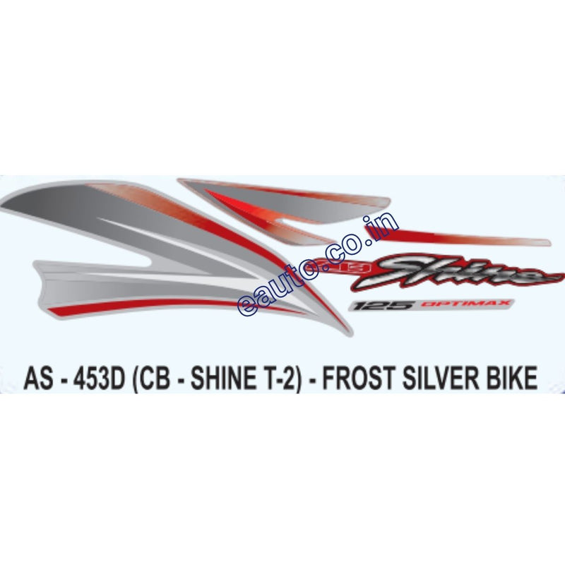 Graphics Sticker Set for Honda CB Shine | Type 2 | Frost Silver Vehicle