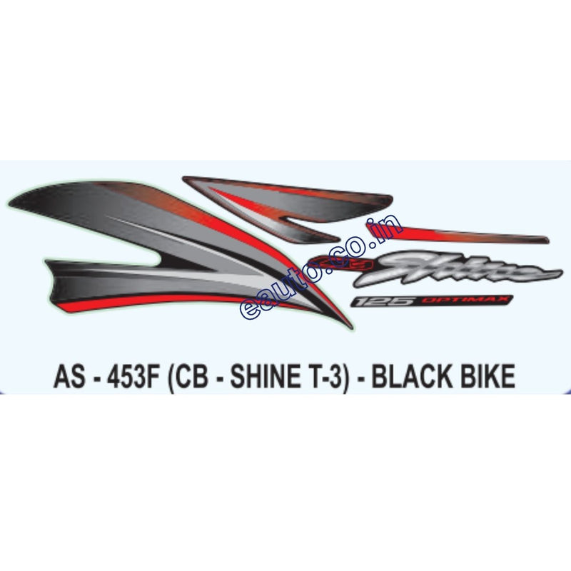 Graphics Sticker Set for Honda CB Shine | Type 3 | Black Vehicle
