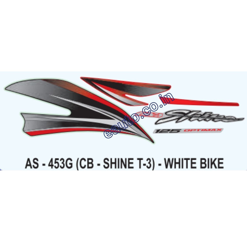 Graphics Sticker Set for Honda CB Shine | Type 3 | White Vehicle