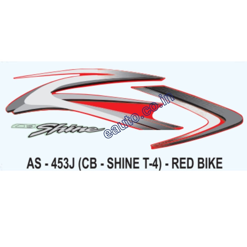 Graphics Sticker Set for Honda CB Shine | Type 4 | Red Vehicle