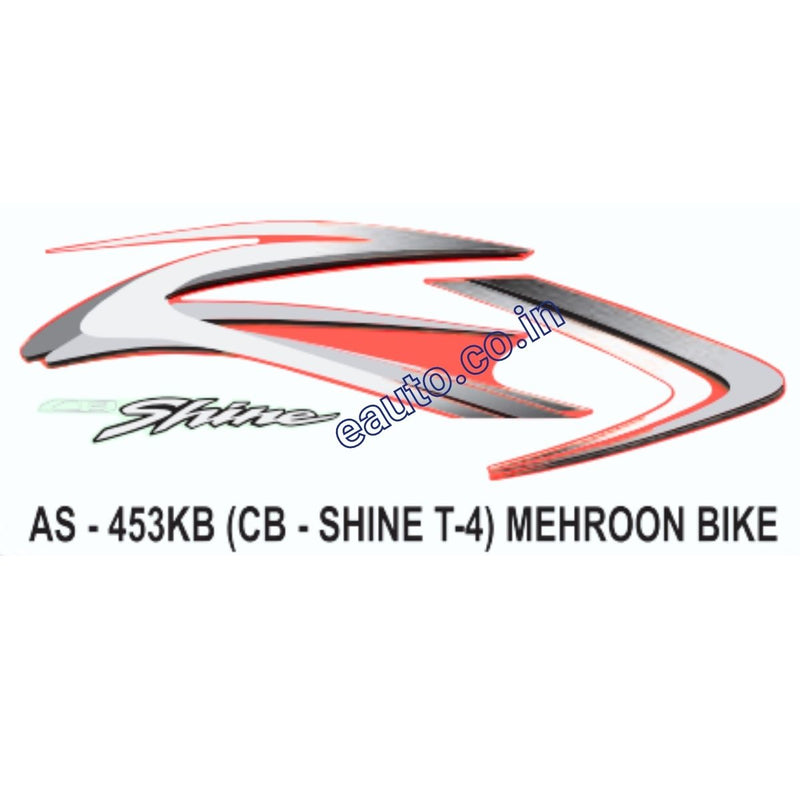 Graphics Sticker Set for Honda CB Shine | Type 4 | Mehroon Vehicle