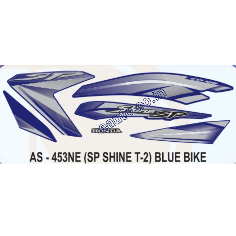 Graphics Sticker Set for Honda SP Shine | Type 2 | Blue Vehicle