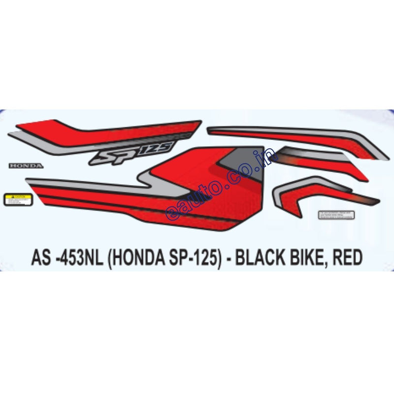 Graphics Sticker Set for Honda SP 125 | Matte Blue Vehicle | Red Sticker