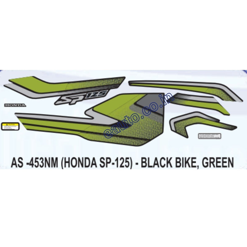 Graphics Sticker Set for Honda SP 125 | Black Vehicle | Green Sticker