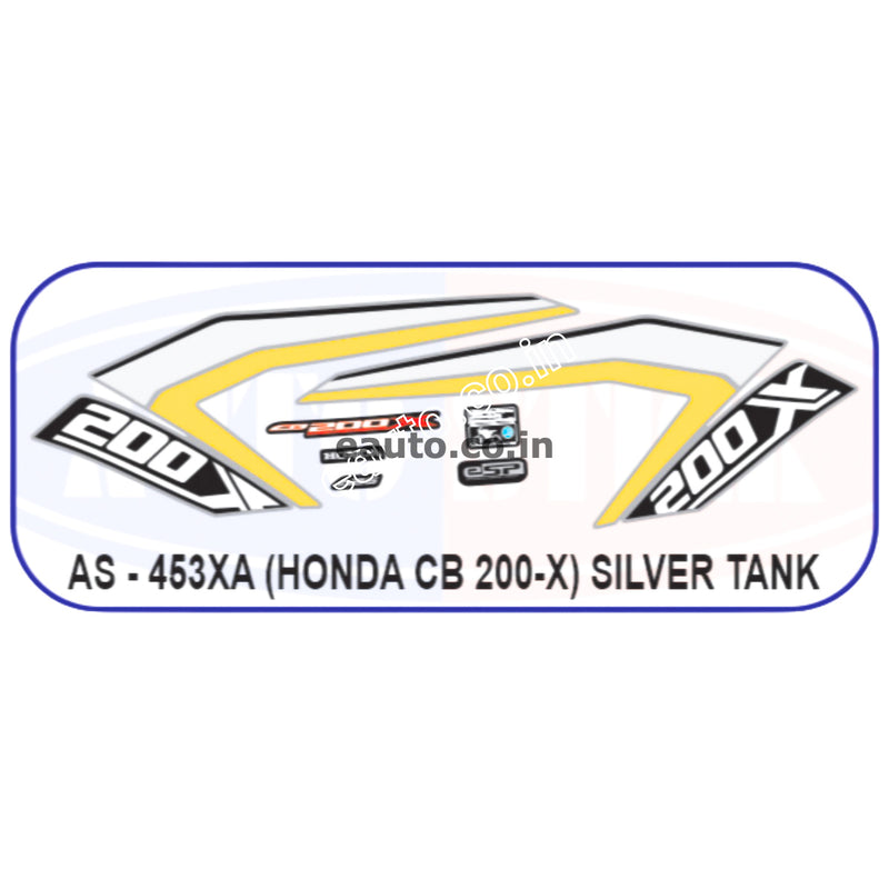 Graphics Sticker Set for Honda CB 200X | Silver Tank Sticker