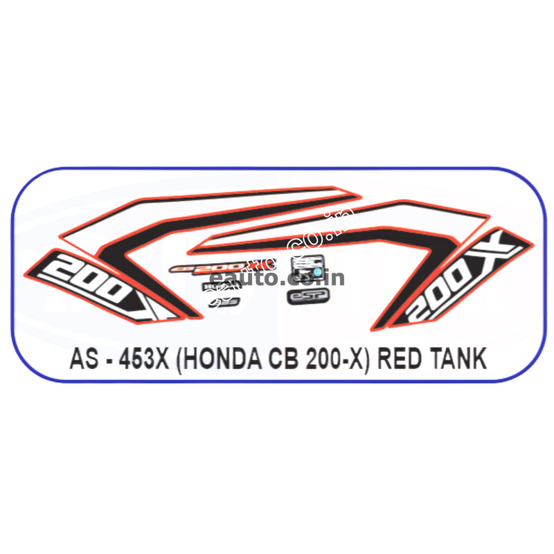 Graphics Sticker Set for Honda CB 200X | Red Tank Sticker