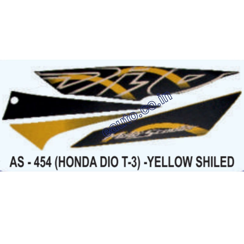 Graphics Sticker Set for Honda Dio | Type 3 | Yellow Sticker