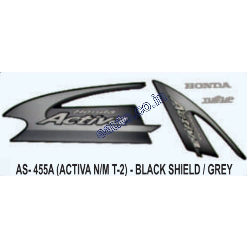 Graphics Sticker Set for Honda Activa | Type 2 | New Model | Black & Grey Sticker