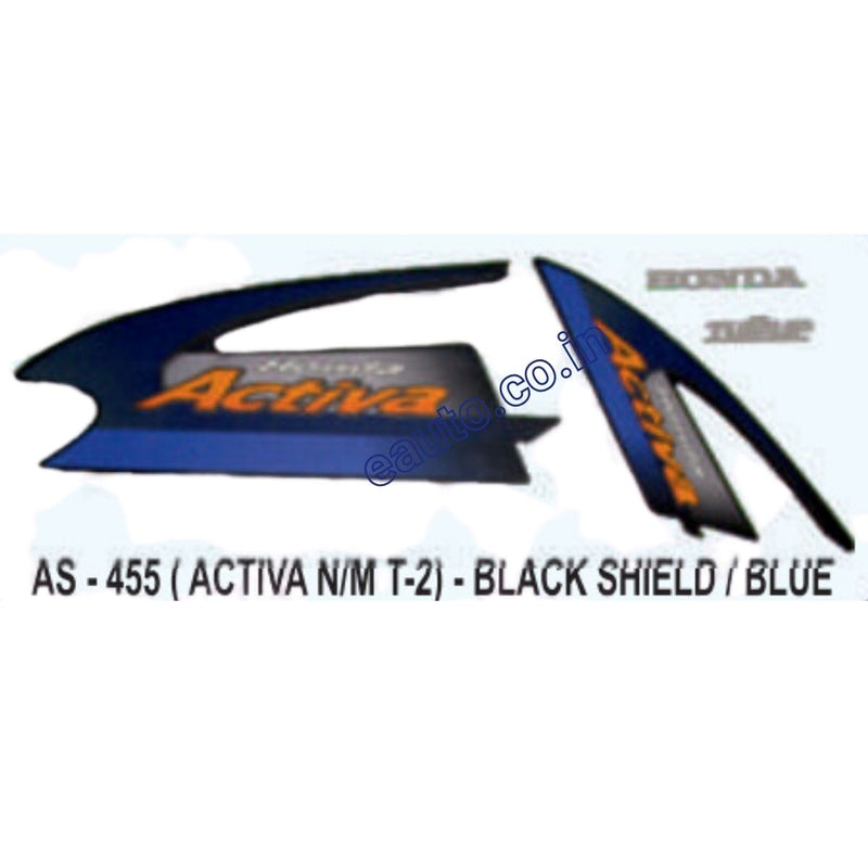 Graphics Sticker Set for Honda Activa | Type 2 | New Model | Black & Blue Sticker