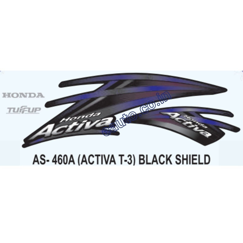 Graphics Sticker Set for Honda Activa | Type 3 | Black shield Sticker