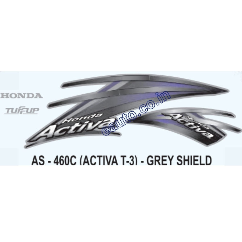 Graphics Sticker Set for Honda Activa | Type 3 | Grey Shield Sticker