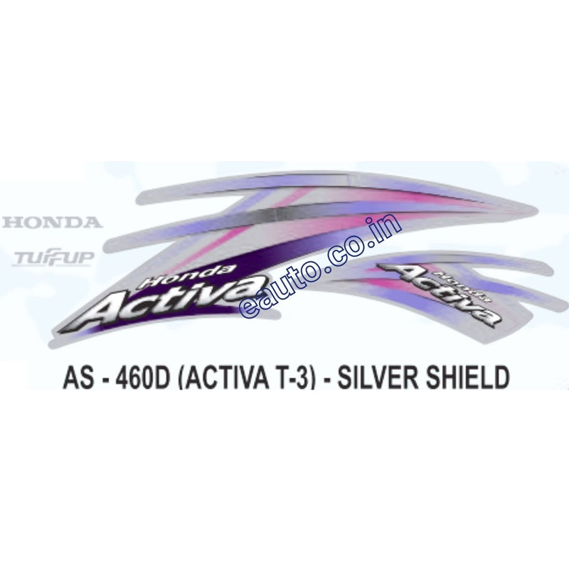 Graphics Sticker Set for Honda Activa | Type 3 | Silver Shield Sticker
