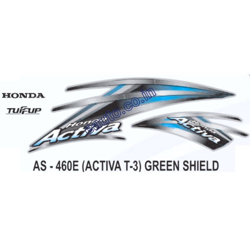 Graphics Sticker Set for Honda Activa | Type 3 | Green Shield Sticker