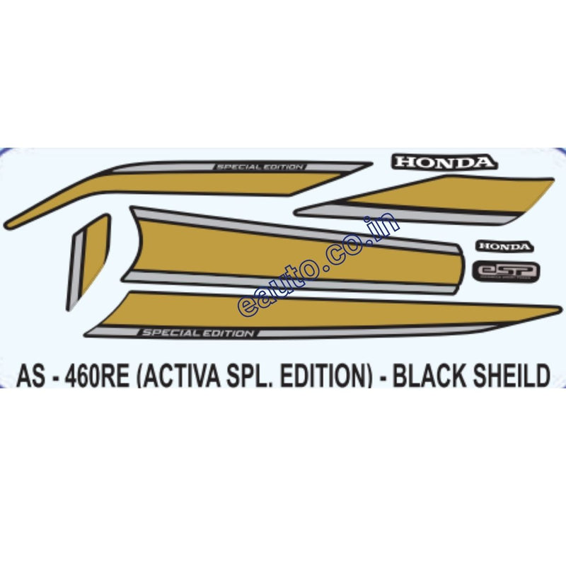 Graphics Sticker Set for Honda Activa | Special Edition | Black Shield Sticker