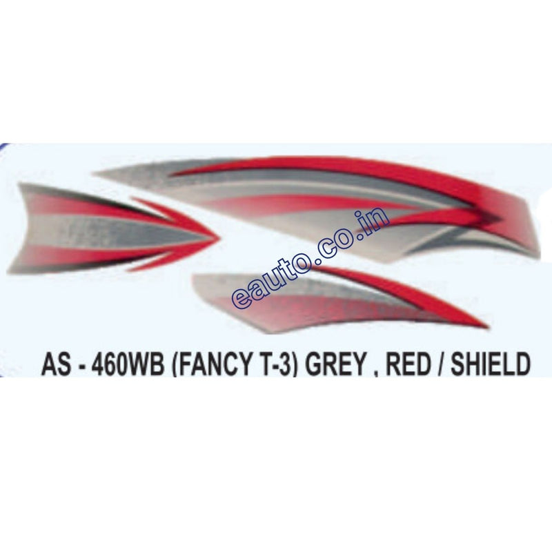 Graphics Sticker Set for Honda Fancy | Type 3 | Grey & Red Sticker