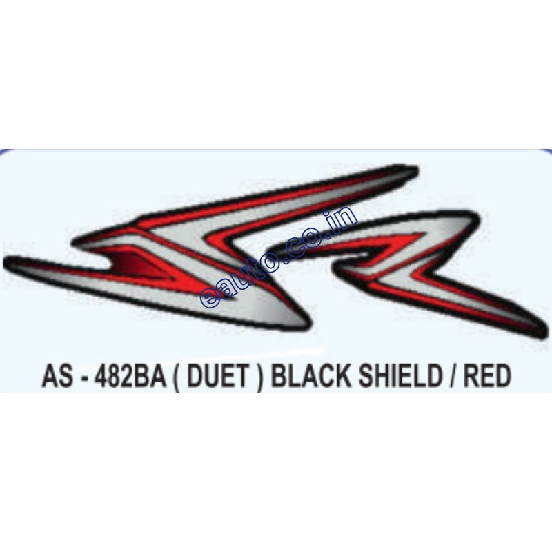 Graphics Sticker Set for Hero Honda Duet | Black Vehicle | Black & Red Sticker