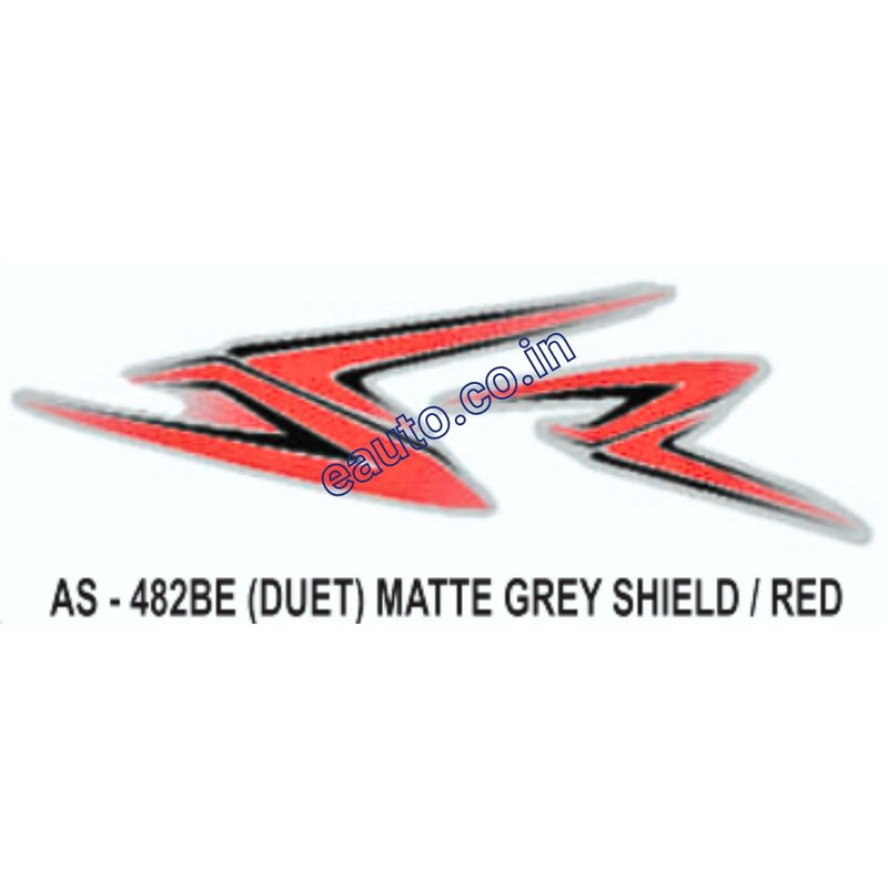 Graphics Sticker Set for Hero Honda Duet | Matte Grey Vehicle | Red Sticker