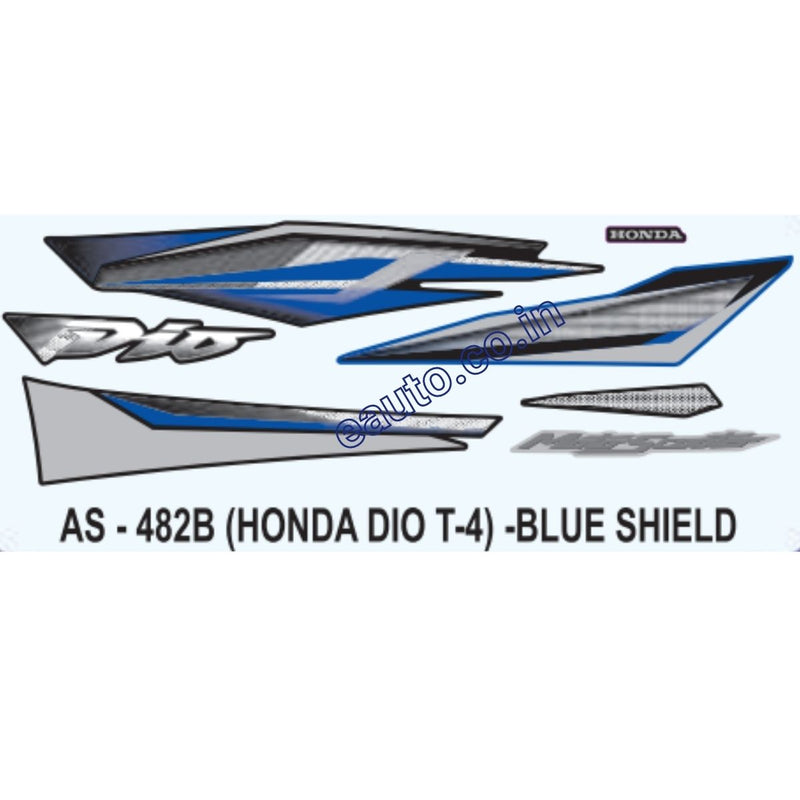 Graphics Sticker Set for Honda Dio | Type 4 | Blue Sticker