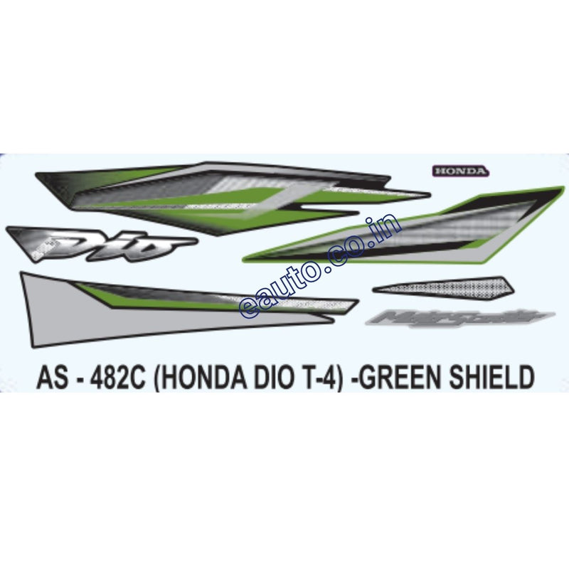 Graphics Sticker Set for Honda Dio | Type 4 | Green Sticker