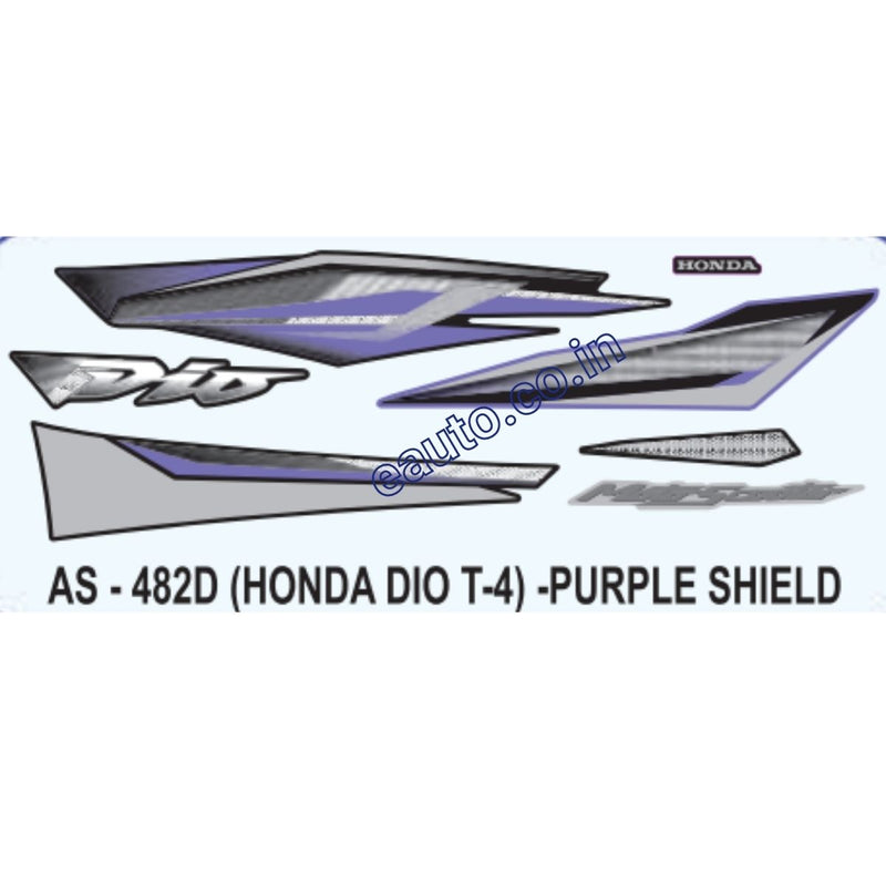 Graphics Sticker Set for Honda Dio | Type 4 | Purple Sticker