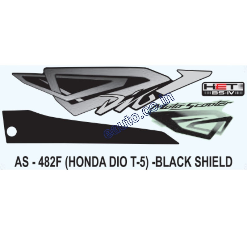 Graphics Sticker Set for Honda Dio | Type 5 | Black Sticker