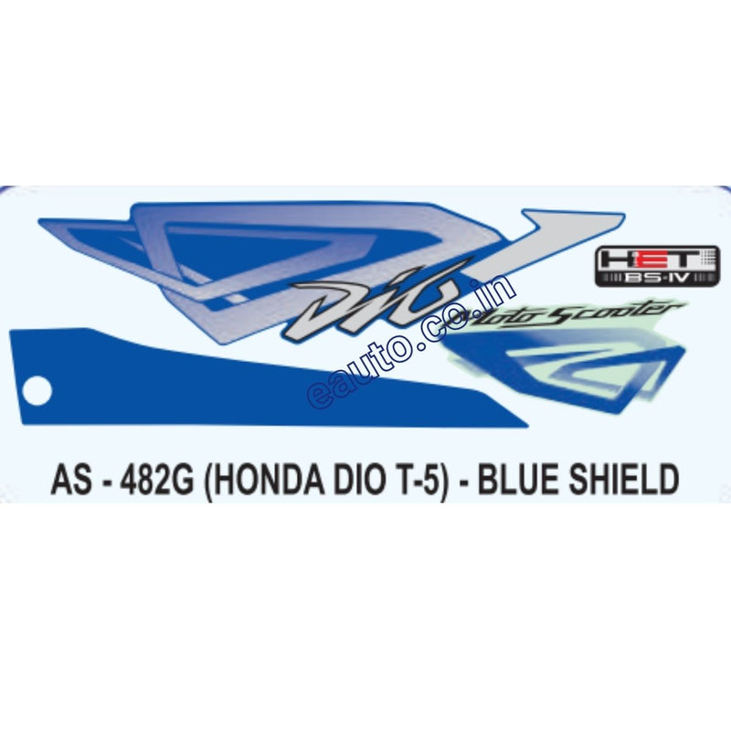 Graphics Sticker Set for Honda Dio | Type 5 | Blue Sticker