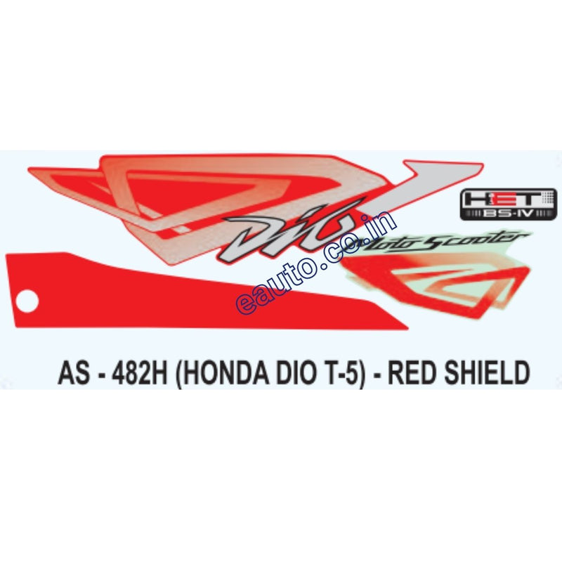 Graphics Sticker Set for Honda Dio | Type 5 | Red Sticker