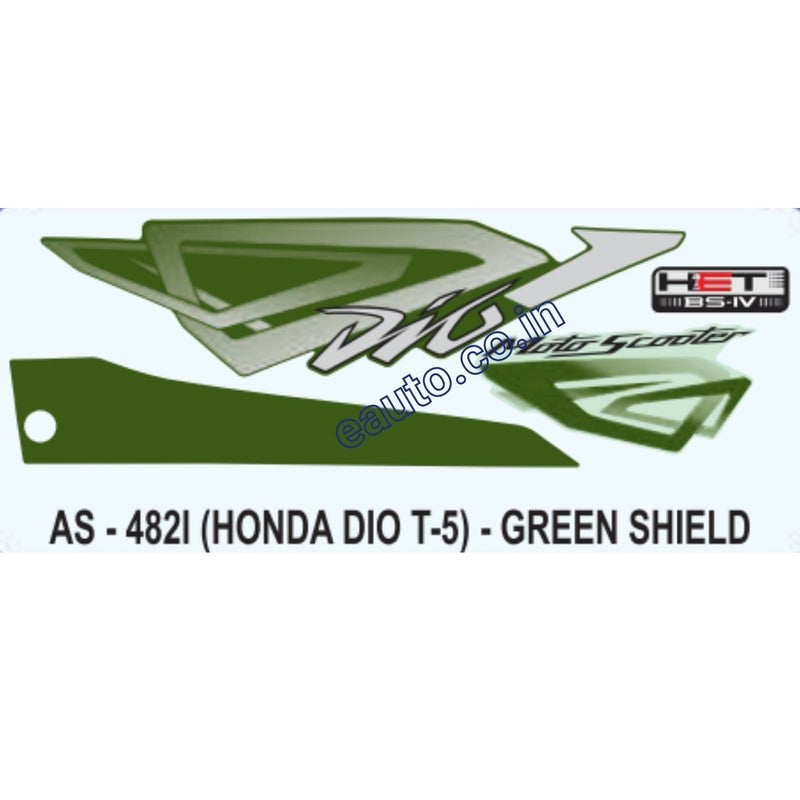 Graphics Sticker Set for Honda Dio | Type 5 | Green Sticker
