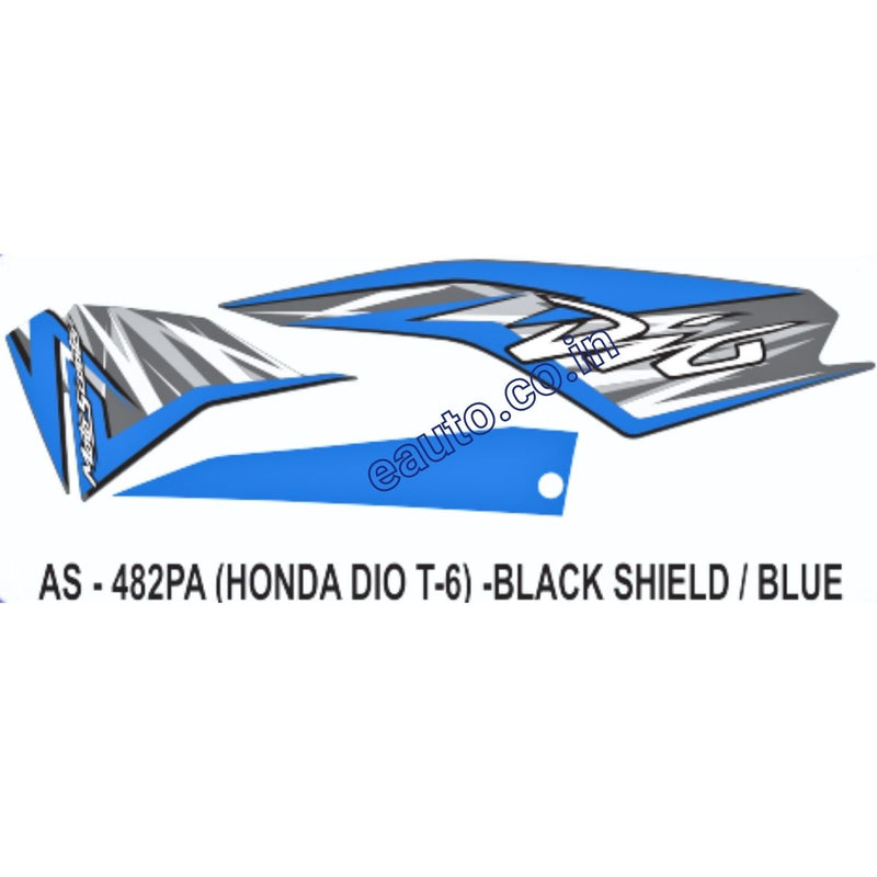 Graphics Sticker Set for Honda Dio | Type 5 | Black & Blue Sticker