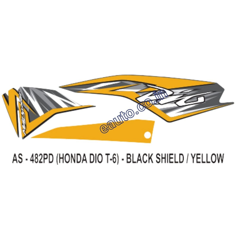 Graphics Sticker Set for Honda Dio | Type 6 | Black & Yellow Sticker