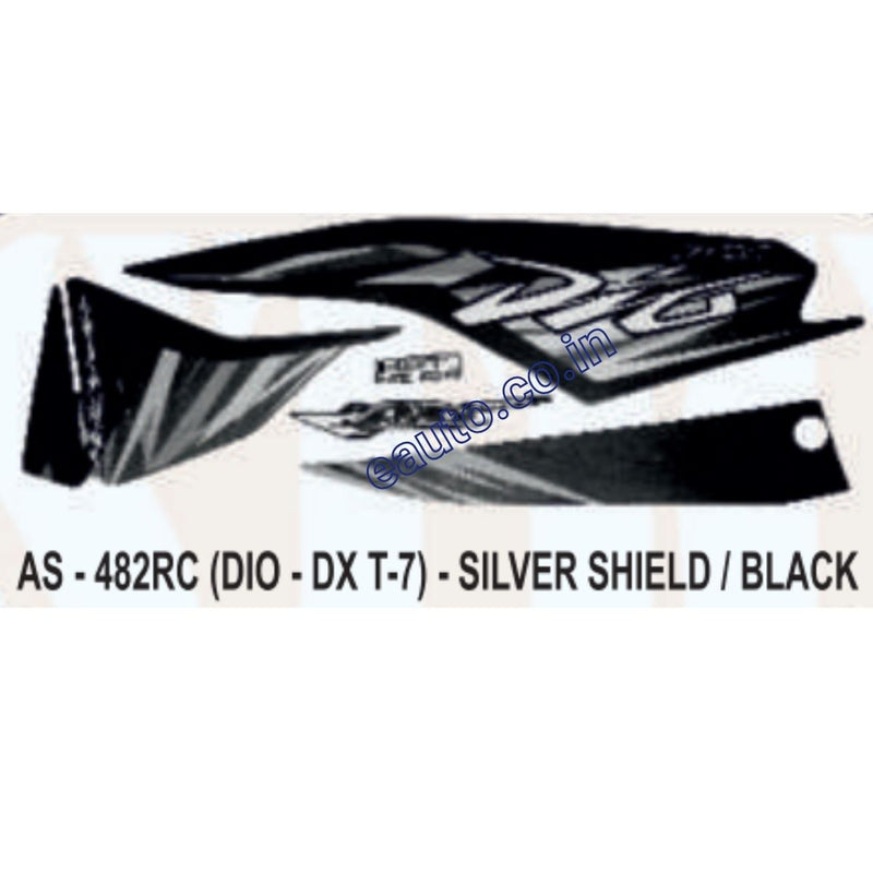Graphics Sticker Set for Honda Dio DX | Type 7 | Silver & Black Sticker