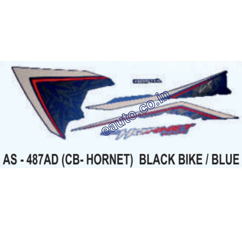 Graphics Sticker Set for Honda CB Hornet | Black Vehicle | Blue Sticker