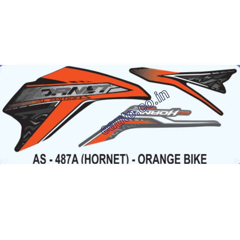 Graphics Sticker Set for Honda Hornet | Orange Vehicle