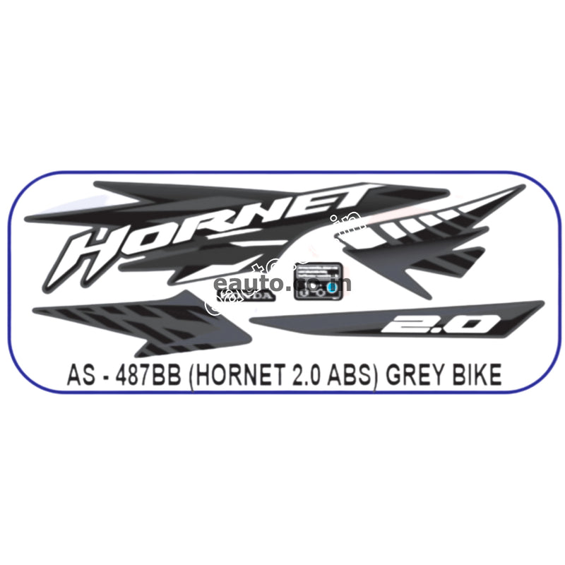 Graphics Sticker Set for Honda Hornet 2.0 | ABS | Grey Vehicle