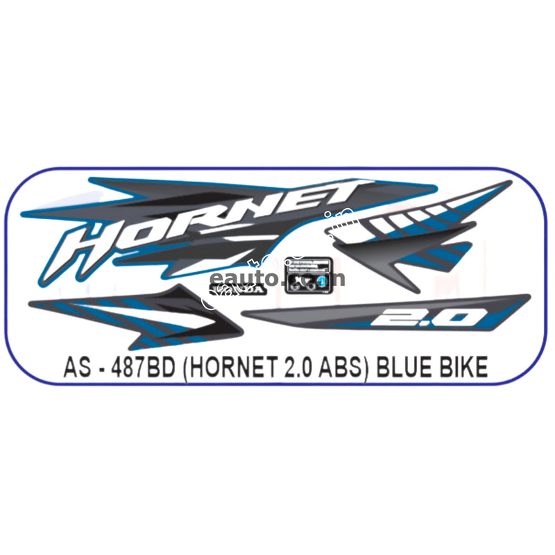 Graphics Sticker Set for Honda Hornet 2.0 | ABS | Blue Vehicle