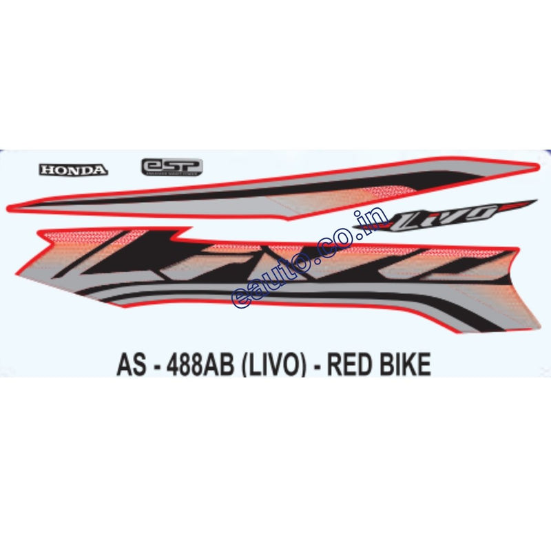 Graphics Sticker Set for Honda Livo | Red Vehicle