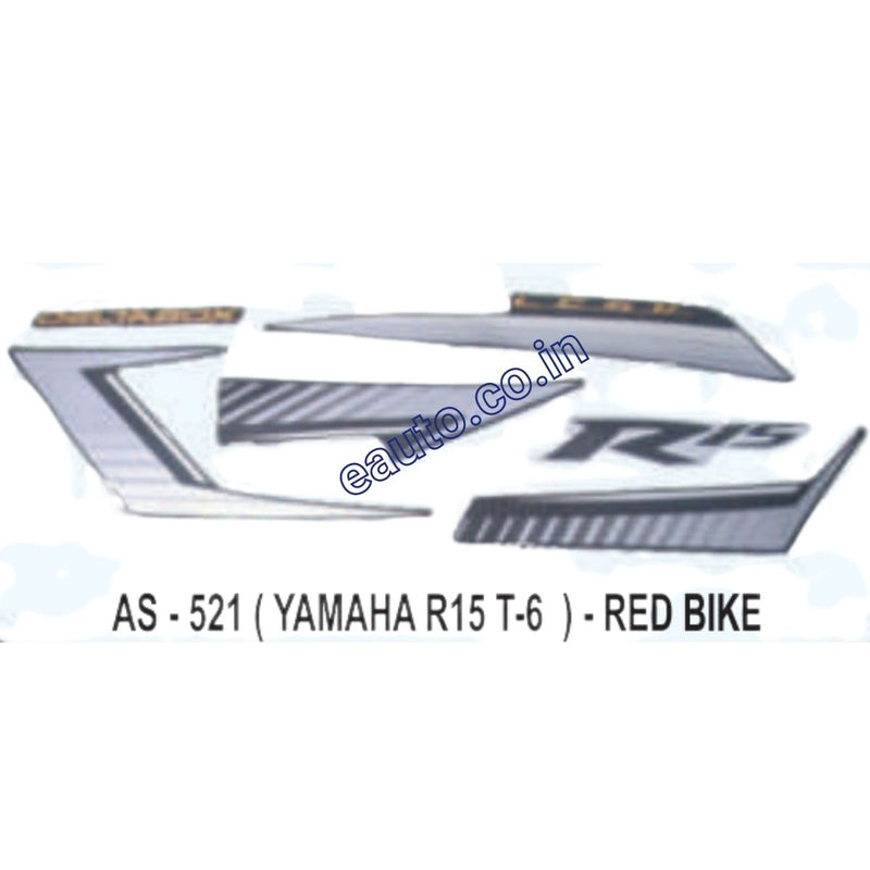 Graphics Sticker Set for Yamaha R15 | Type 6 | Red Vehicle