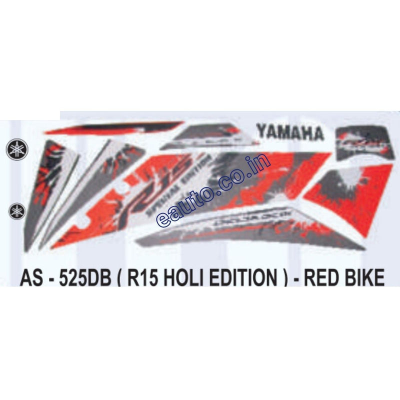Graphics Sticker Set for Yamaha R15 | Holi Edition | Red Vehicle